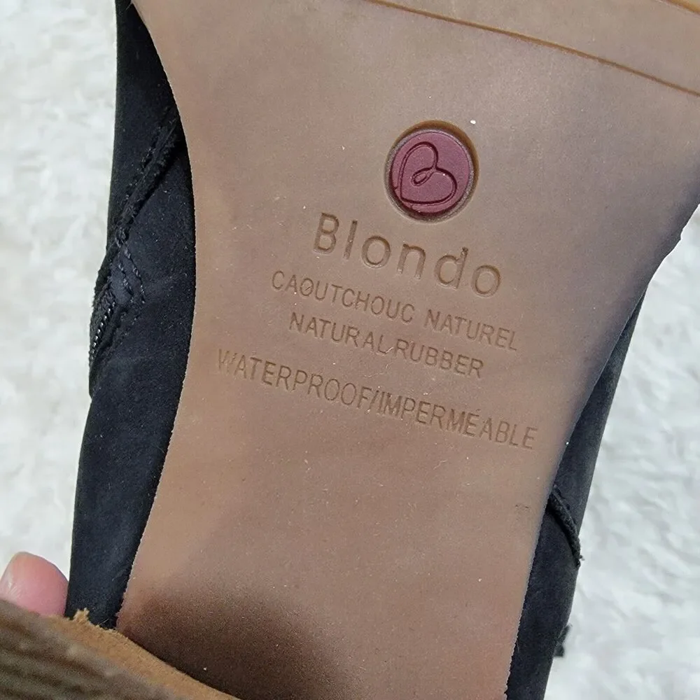 Blondo Womens Nova Waterproof Ankle Boots Black Nubuck B6207 Women's‎ Size 7 M